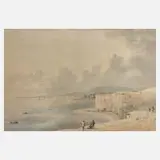 Anthony Devis, Küstenszene England, Aquarell und Tusche