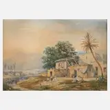 Caspar Gobaut, Orientalische Szene, Aquarell auf Papier