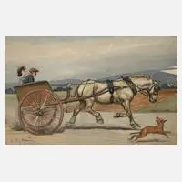 Paar beim Trabrennen by Carl Franz Bauer, offered Sep 2024