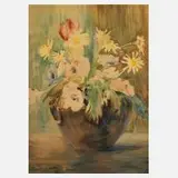 Karl Götz, Blumenstillleben, Aquarell