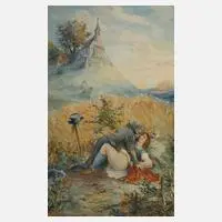 Ludwig Sckell, Sommervergnügen, Aquarell