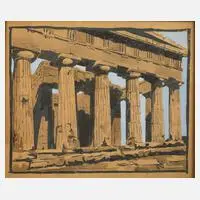 Friedrich Stahl, "Paestum", Mischtechnik
