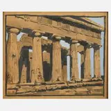 Friedrich Stahl, "Paestum", Mischtechnik