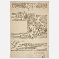 Ernst Fuchs, Illustrationszeichnung, Tuschefeder auf Ingresbütten