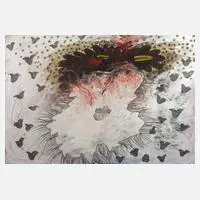 Michael Buthe, Augen am Himmel, Mischtechnik