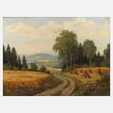 Martin Henschke, "Sommerliche Tracht im Vogtland", Öl auf Leinwand und Keilrahmen