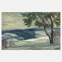 Hermann Paschold, Winterliche Landschaft, Öl auf Malkarton