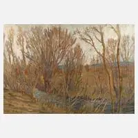 Hermann Paschold, Imposante Bachlandschaft, Öl auf Malkarton