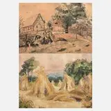 Erich Roehle, Paar Aquarelle, Aquarelle über Blei auf Papier