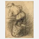 Rudolf Wolf, Landknechtsstudie, 1922, Kohlezeichnung auf Papier