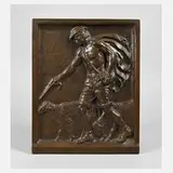 Oskar Aurich, Bronzerelief Schäfer, Bronze
