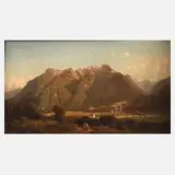 Paul Heitinger, Blick auf den Wilden Kaiser, Öl auf Holzplatte