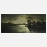 Otto Hoffmann, tlandschaft, 1889, Öl auf Papier