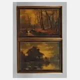 Constantin Hölscher, Paar herbstliche Landschaften, Ölmalerei