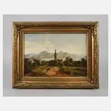 Michael Lueger, Kirche am See, 1868, Öl auf Leinwand