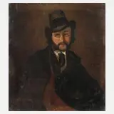 Carl Spitzweg, "Herrenportrait", Öl auf Leinwand und auf Leinwand kaschiert