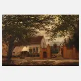 Friedrich Thieme, Herrschaftliches Landhaus, Öl auf Platte