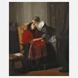 Jean-Baptiste Jules Trayer, "Der Kuss", 1858, Öl auf Sperrholz