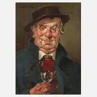 Alfred Zimmermann, Charakterkopf, Öl auf Leinwand