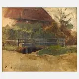 Hans Deiters, Bauerngehöft, Öl auf Leinwand