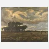 H. Kugel, Frauen im Feld, 1923, Öl auf Leinwand