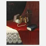 Franz Nowak, Gründerzeitliches Stillleben, Öl auf Holz