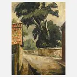 Otto Walcha, Baum an der Landstraße, Öl auf Leinwand