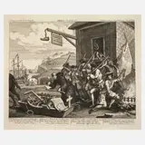 William Hogarth, "France Plate I - Die Invasion", Radierung auf Velin