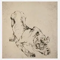 Curt Meyer-Eberhardt, Tiger, Kaltnadelradierung auf schwachem Bütten