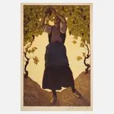 Ferdinand Andri, "Die Winzerin", Farblithographie in neun Farben auf leichtem Karton