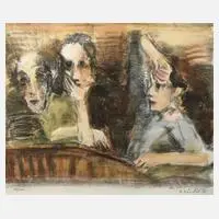 Rolf Händler, "Die Loge", Farblithographie auf Velin