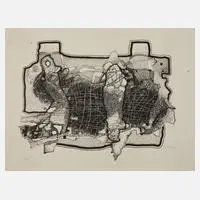 Alfred Traugott Mörstedt, "Fundort", 1973, Tuschelithographie