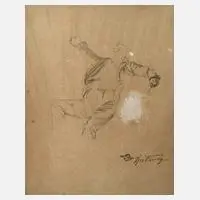 Carl Spitzweg, Figurenstudie, Bleistift auf Papier
