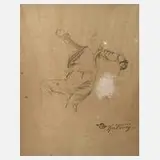 Carl Spitzweg, Figurenstudie, Bleistift auf Papier