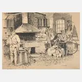 Karl Ludwig Nagel, "Schmiede in Kleve", Bleistift auf Papier