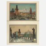 Papkoff, Paar Ansichten von Prag, Mischtechnik