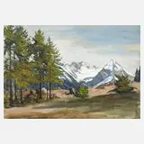 Robert Schraudolph, Vorfrühling in den Bergen, Aquarell und Deckfarben auf Papier