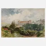 Lorenz Ritter, "Schloss Bilin in Böhmen", Aquarell auf Papier