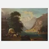 Franz Leuteritz, Alpenlandschaft, 1872, Öl auf Leinwand
