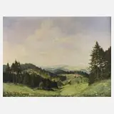 Kurt Geipel, Blick von der "Warth" in Jößnitz, Öl auf Leinwand