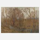 Hermann Paschold, Imposante Bachlandschaft, Öl auf Malkarton
