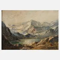 Adolf Schuhknecht, Alpiner Bergsee, Öl auf Platte