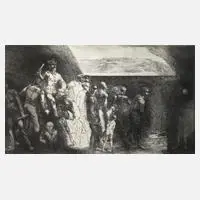 Volker Stelzmann, "... der Apfel ist gefallen", 1979, Radierung auf Bütten