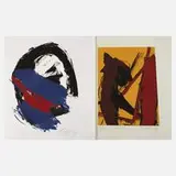 Rolf Faber, Paar Graphiken, Farbsiebdrucke auf leichtem Karton