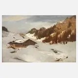 Ernst Adolph Meissner, "Winterlandschaft", Öl auf Malkarton