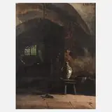 Anders Montan, Maus im Weinkeller, Öl auf Leinwand