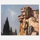 L. Charles Bisschops, "Cuenca", Öl auf Hartfaserplatte