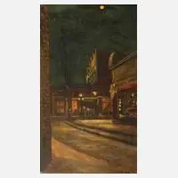 Frans Helfferich, Nächtliche Straßenszene, Öl auf Leinwand