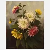Walter Richter, »Chrysanthemen«, Öl auf Leinwand