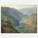 Rudolf Vent, Burg im Gebirge, Öl auf Leinwand